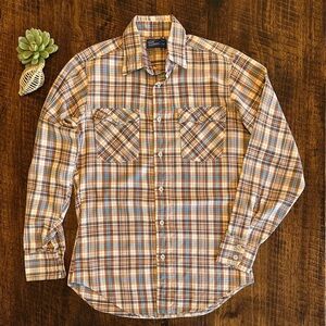 JCPenney | VTG  Plain Pockets Men's Plaid Button Down Shirt L/S Western, Size MT